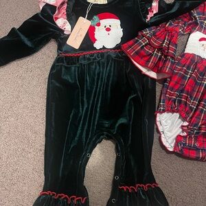 Santa Claus Velvet Kids One Piece